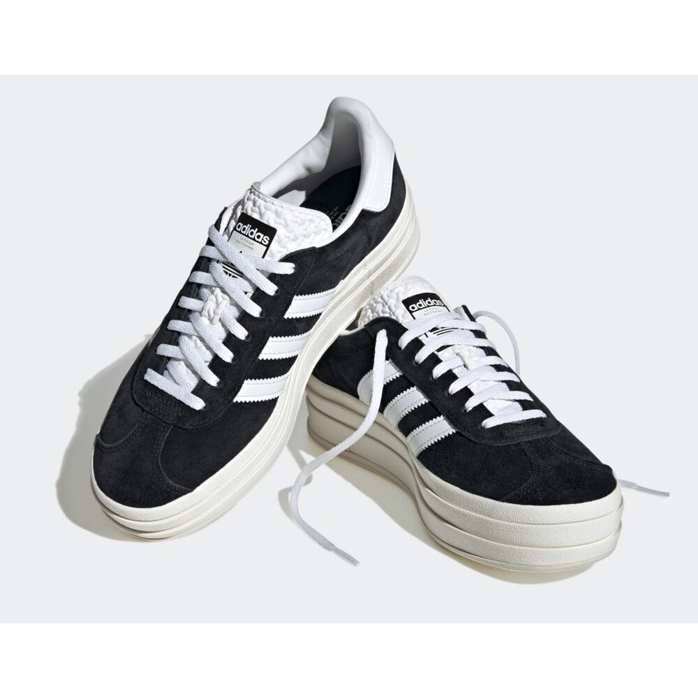 Adidas Gazelle Bold W Core Black White (Women's) HQ6912 Women size 7.5 Platform.